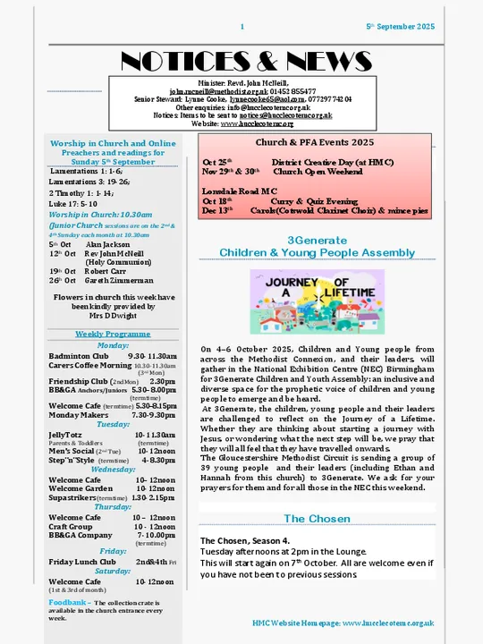 Notices – 5th Oct 2025
